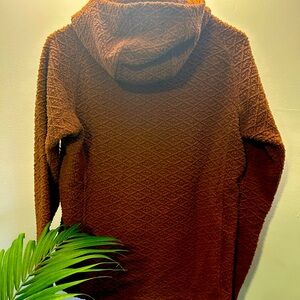 Patagonia Size S Women’s Hoodie Brown Diamond Cowl Neck GUC Fleece Pullover